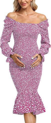 فستان حمل طويل الأكمام منتفخ Bodycon بحاشية مكشكشة ورقبة مربعة فستان استحمام للأطفال بحورية البحر in Kuwait