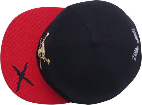 قبعة Scisuittech قطعة واحدة مطرزة بشعار جمجمة القراصنة قبعات Snapback سوداء ، مقاس M in Kuwait