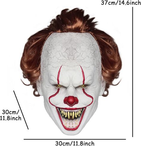زي المهرج المخيف من Nezababy للأطفال أزياء الهالوين التنكرية مع قناع مخيف، مجموعة كاملة من الحفلات التنكرية in Kuwait