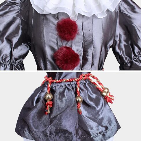 زي المهرج المخيف من Nezababy للأطفال أزياء الهالوين التنكرية مع قناع مخيف، مجموعة كاملة من الحفلات التنكرية in Kuwait