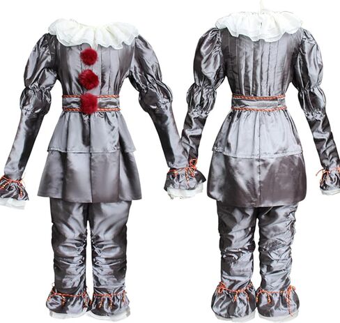 زي المهرج المخيف من Nezababy للأطفال أزياء الهالوين التنكرية مع قناع مخيف، مجموعة كاملة من الحفلات التنكرية in Kuwait