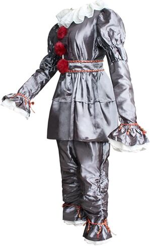 زي المهرج المخيف من Nezababy للأطفال أزياء الهالوين التنكرية مع قناع مخيف، مجموعة كاملة من الحفلات التنكرية in Kuwait