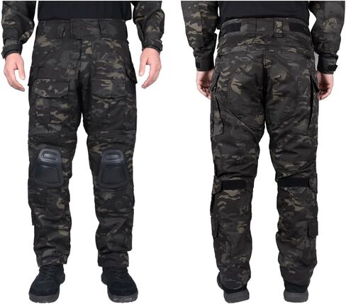 سروال IDOGEAR SPORTS G3 القتالي للرجال، سروال عسكري تكتيكي مع وسادات للركبة، بنطلون مموه متعدد in Kuwait