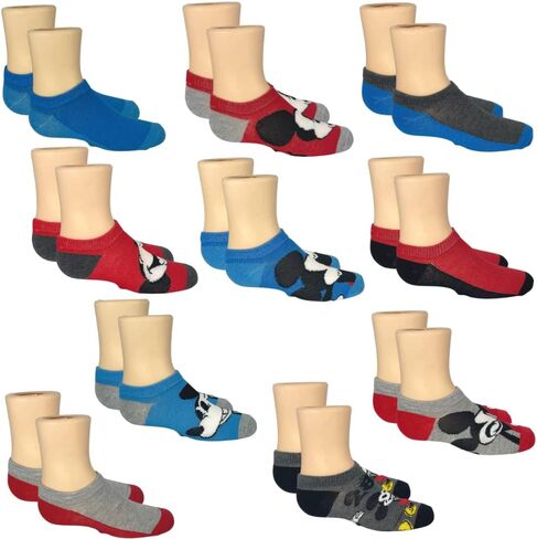 RALME Socks Set Multi Pack 10 Pairs, No Show, Shoe Size 10 Little Kid to 4 Big Kid in Kuwait