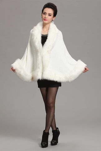 Kelaixiang Faux Fox Fur Shawls Jackets Bridal Cape Coats Wraps Winter Scarves in Saudi Arabia