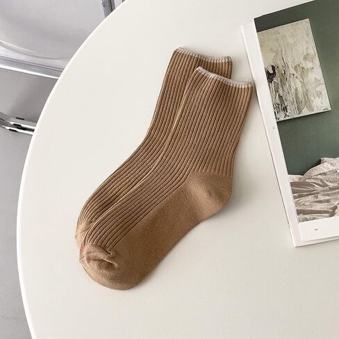 5 ازواج جوارب رياضية فضفاضة كاجوال قابلة للتمدد للبنات والطلاب من كيه ال سي ام، جوارب قطنية اساسية مريحة بتصميم متباين للنساء، متعددة الالوان, متعدد الألوان in Kuwait