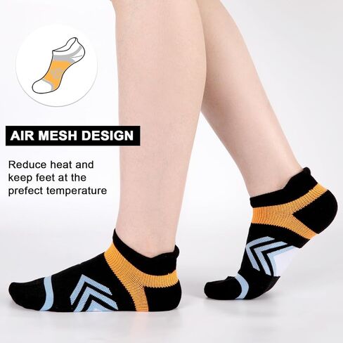جوارب COOPLUS للكاحل للنساء للجري، جوارب رياضية مبطنة وممتصة للرطوبة، جوارب رياضية منخفضة القطع ومضادة للبثور (6 أزواج) in Kuwait