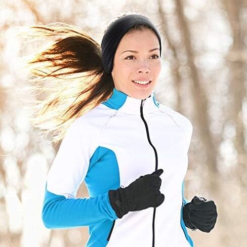 Geyoga 3 Pieces Ponytail Headband Ear Cover Warmer Earmuff Headband Winter Running Sweatband Breeze Band Warm Go Headband for Men Women Girls Outdoor Sports in Saudi Arabia