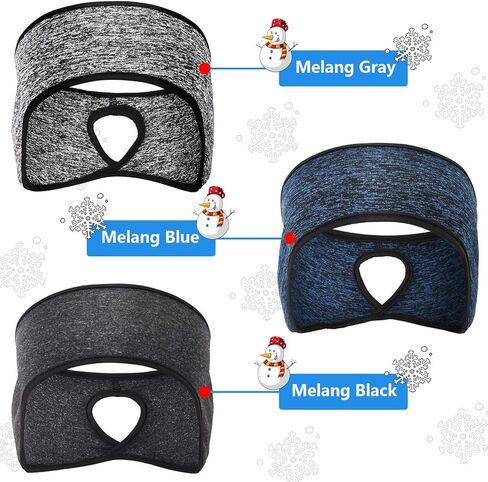 Geyoga 3 Pieces Ponytail Headband Ear Cover Warmer Earmuff Headband Winter Running Sweatband Breeze Band Warm Go Headband for Men Women Girls Outdoor Sports in Saudi Arabia