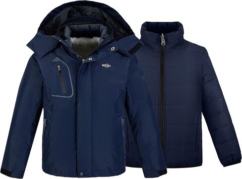 wantdo Boy's Ski Jacket Waterproof 3 in 1 Snow Coat Warm Fleece Winter Coat in Saudi Arabia