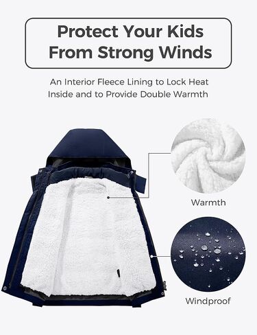 wantdo Boy's Ski Jacket Waterproof 3 in 1 Snow Coat Warm Fleece Winter Coat in Saudi Arabia