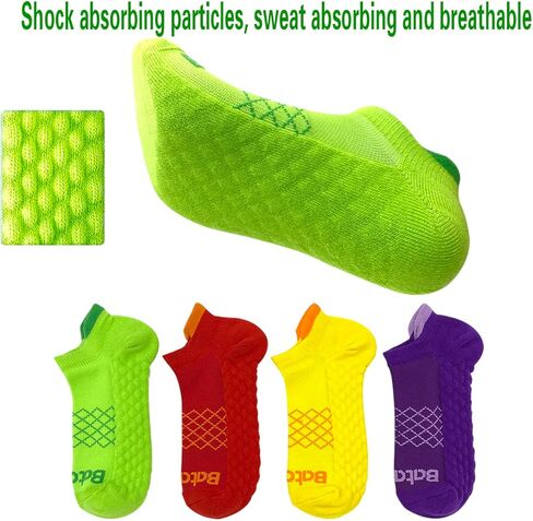 4 أزواج من جوارب الكاحل المبطنة للسيدات للجري من Bataidis، بدون عرض، جوارب رياضية للسيدات مقاس 9-11 in Kuwait