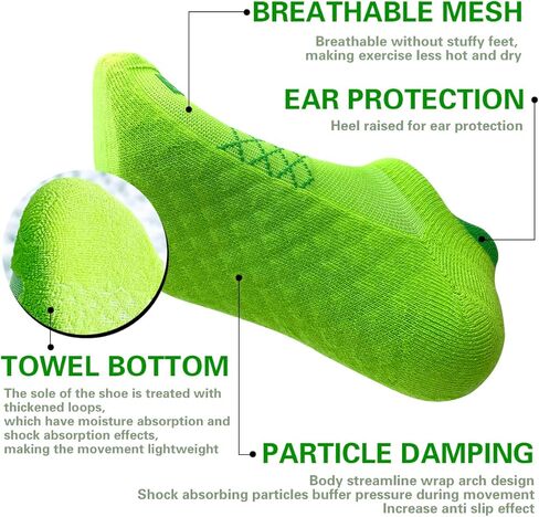 4 أزواج من جوارب الكاحل المبطنة للسيدات للجري من Bataidis، بدون عرض، جوارب رياضية للسيدات مقاس 9-11 in Kuwait