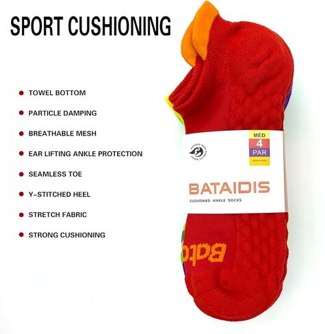 4 أزواج من جوارب الكاحل المبطنة للسيدات للجري من Bataidis، بدون عرض، جوارب رياضية للسيدات مقاس 9-11 in Kuwait