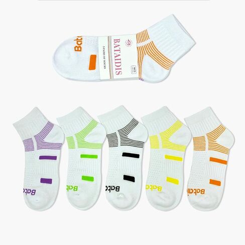 5 أزواج من جوارب الكاحل المبطنة بالكامل للجنسين من Bataidis، جوارب رياضية بربع قطع مقاس 9-11/10-13 in Kuwait