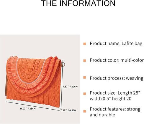 Straw Braided bag Handbag Knitted bag Straw hand-held bag Summer beach envelope purse in Saudi Arabia