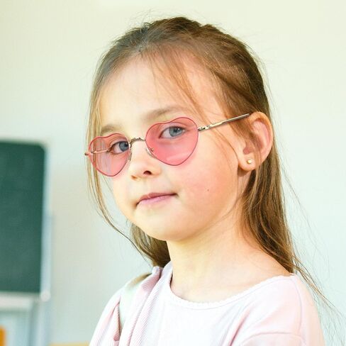 FAA'N Kids Sunglasses Girls Heart Shaped Sunglasses Girls' Fashion Trendy Sunglasses in Saudi Arabia
