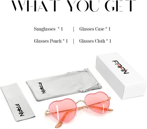 FAA'N Kids Sunglasses Girls Heart Shaped Sunglasses Girls' Fashion Trendy Sunglasses in Saudi Arabia