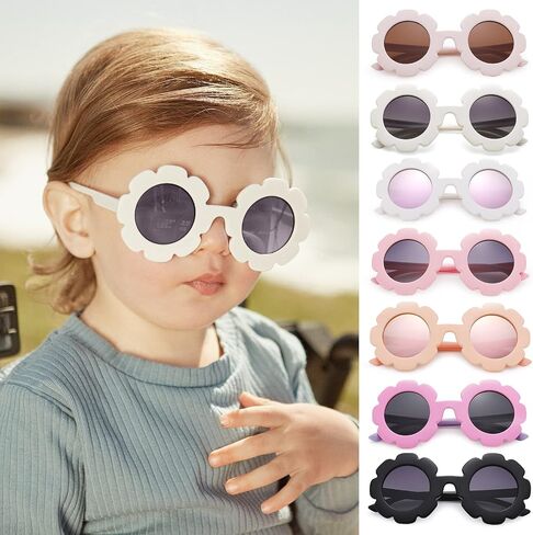 SCVGVER Cute Flower Polarized Sunglasses for Kids Girls &Boys Toddler Infant Round Sunglasses UV400 Protection Age 1-12 in Saudi Arabia