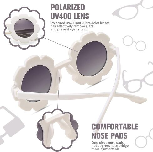 SCVGVER Cute Flower Polarized Sunglasses for Kids Girls &Boys Toddler Infant Round Sunglasses UV400 Protection Age 1-12 in Saudi Arabia