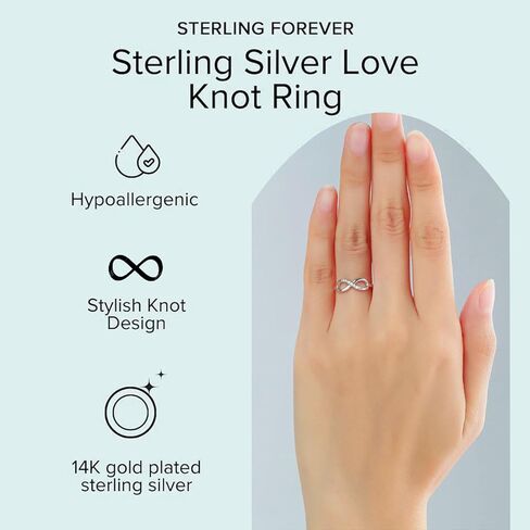 Ceahuad 925 Sterling Silver Adjustable Rings Love Knot Rings, Love Between Mother And Daughter Silver Open Thumb Rings for Girls Women Promise Rings for Her Gifts with Cubic Zirconia in Saudi Arabia