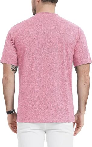 MAGCOMSEN Men's Henley Shirts Short Sleeve Cotton Casual Shirt Fashion Front Placket Summer Daily T-Shirts in Saudi Arabia
