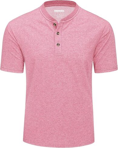 MAGCOMSEN Men's Henley Shirts Short Sleeve Cotton Casual Shirt Fashion Front Placket Summer Daily T-Shirts in Saudi Arabia