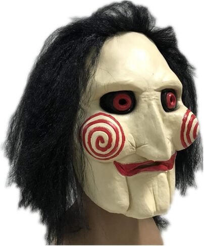 قناع الدمية لمنشار شجر بيلي تأثيري، قناع هالوين رعب يلعب دور الفيلم قناع لاتكس مخيف للبالغين بشعر طويل، قناع رجل النساء يرتدينه حديقة فناء الحفلات التنكرية in Kuwait