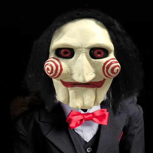 قناع الدمية لمنشار شجر بيلي تأثيري، قناع هالوين رعب يلعب دور الفيلم قناع لاتكس مخيف للبالغين بشعر طويل، قناع رجل النساء يرتدينه حديقة فناء الحفلات التنكرية in Kuwait