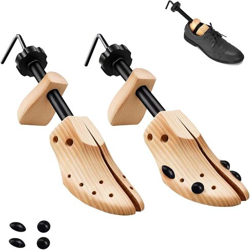 Demarzily 2 Way Wood Shoe Stretcher,Large Size Shoe Stretchers for Men and Women,Adjust Length and Width,Wooden Shoe Shape Expander for Men’s Size 9 to 13 Women Size 10-13.5 in Saudi Arabia