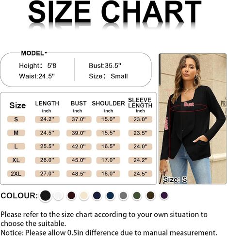 AFVETUT Womens Long Sleeve Knit Sweater Cardigan Classic Loose Open Front Blazer Cardigan with Pockets in Kuwait