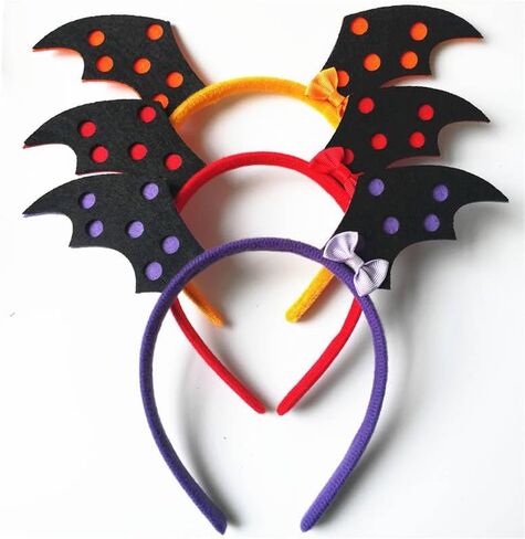 Anlicany 3 عبوات من عصابة رأس جناح الخفافيش للهالوين، غطاء رأس جناح الخفاش الشيطان لحفلات الهالوين، طوق شعر الهالوين للنساء in Kuwait