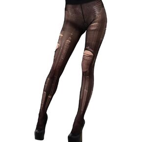 8 Pairs Disposable Easy Ripped Tight Hand Ripped Halloween DIY Black Stocking Sheer Tight Pantyhose for Women Hollow Out Fishnet Mesh