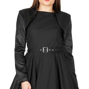 BlackButterfly Formal Satin Long Sleeve Bolero Shrug