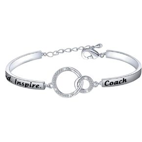 FEELMEM Coach Thank You Gifts Thank You Coach Bracelet Gifts Lead Inspire Coach Bracelet Appreciation Gift for Cheer/Football/Baseball/Volleyball/Dance Coach