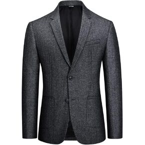 معطف رياضي رجالي من التويد المتعرج مزود بزرين وفتحة جانبية وسترات بليزر كاجوال من مزيج الصوف in Kuwait