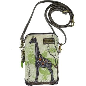 CHALA Crossbody Cell Phone Purse - Women PU Leather Multicolor Handbag with Adjustable Strap (Giraffe-Safari Sand)