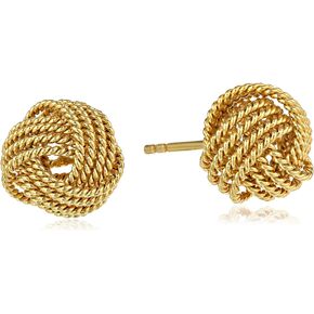 Amazon Essentials Yellow Gold Plated Sterling Silver Twisted Love Knot Stud Earrings