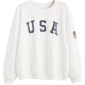SweatyRocks Womens Casual Long Sleeve Pullover Sweatshirt Alien Patch Shirt Tops
