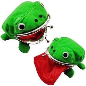 محفظة صغيرة بتصميم ضفدع ظريف بنمط رسوم متحركة على شكل قطة صغيرة بتصميم محفظة صغيرة من القطيفة هدية لعبة هدية، خضراء وشابة وأنيقة, جريه مارل, محفظة شبابية وأنيقة in Kuwait