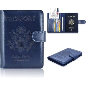 ACdream Passport Holder Cover, Protective Premium Leather RFID Blocking Wallet Travel Case for Passport/Credit Card/Air Ticket,