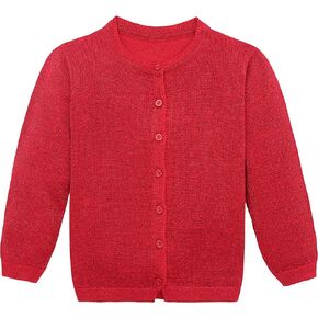 Lilax Girls’ Knit Long Sleeve Sparkle Cardigan Sweater