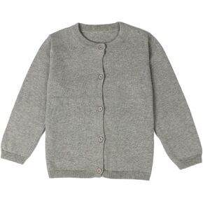 GSVIBK Baby Girls Cotton Cardigan Long Sleeve Kid Button Sweater Girl Crew Neck Cardigans Uniform Sweater in Saudi Arabia