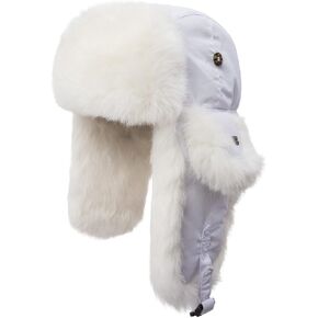 Winter Trapper Hat for Men Women 100% Real Rabbit Fur Russian Fur Winter Ushanka Hat Men Aviator Hat Mens Trapper Hat