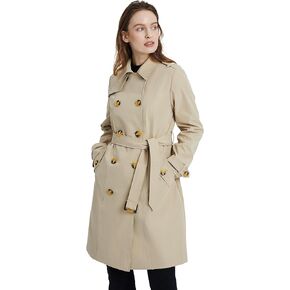 Orolay Women's Mid-length Jacket Double Breasted Trench Coat with Belt in Kuwait