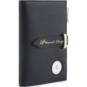VanFn Airtag Passport Holder, RFID Travel Passport Wallet, Family Passport Holder, Ladies Bifold Air Tag Wallets, Slim Leather Credit Card Wallet For Women, Trip Document Organizer P.Travel Series
