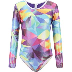 Ukyzddio Leotards for Girls Gymnastics Ballet Dance Geometric Metallic Tank Leotards in Kuwait