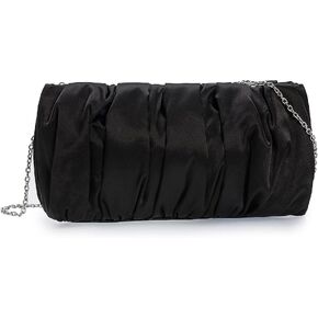 IXEBELLA Classy Evening Bags Pleated Satin Clutch Formal Dressy Purses Wedding/Prom/Party Handbag for Women