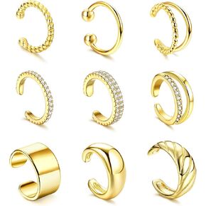 FASACCO Gold Ear Cuffs for Women Non Piercing Earring Cuff Ear Clips Earrings Women's Ear Cuffs & Wraps Chunky Ear Cuff