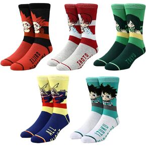 Bioworld My Hero Academia Anime Cartoon Chibi Character Casual Crew Socks for Men 5-Pack in Saudi Arabia